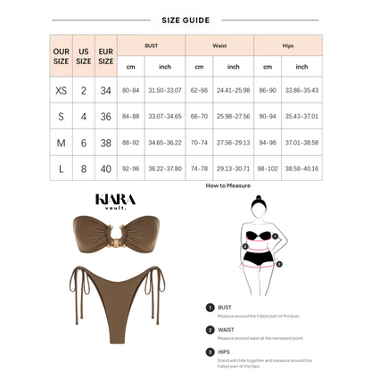 Solid O Ring - Bandeau Bikini Sæt 2025 | Skinnende, Strappy, Sommer-Besat