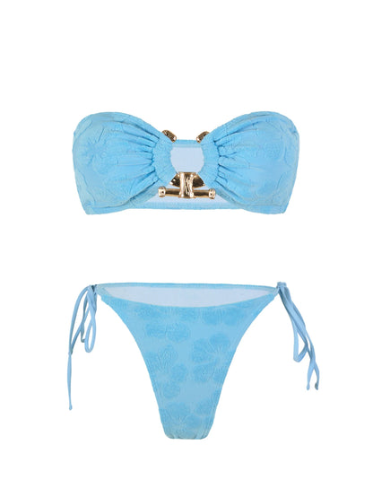 Solid O Ring - Bandeau Bikini Sæt 2025 | Skinnende, Strappy, Sommer-Besat